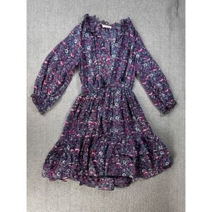 Ulla Johnson Dress Womens Size 0 Floral Silk Mini Cottage Tiered Ruffle Spring